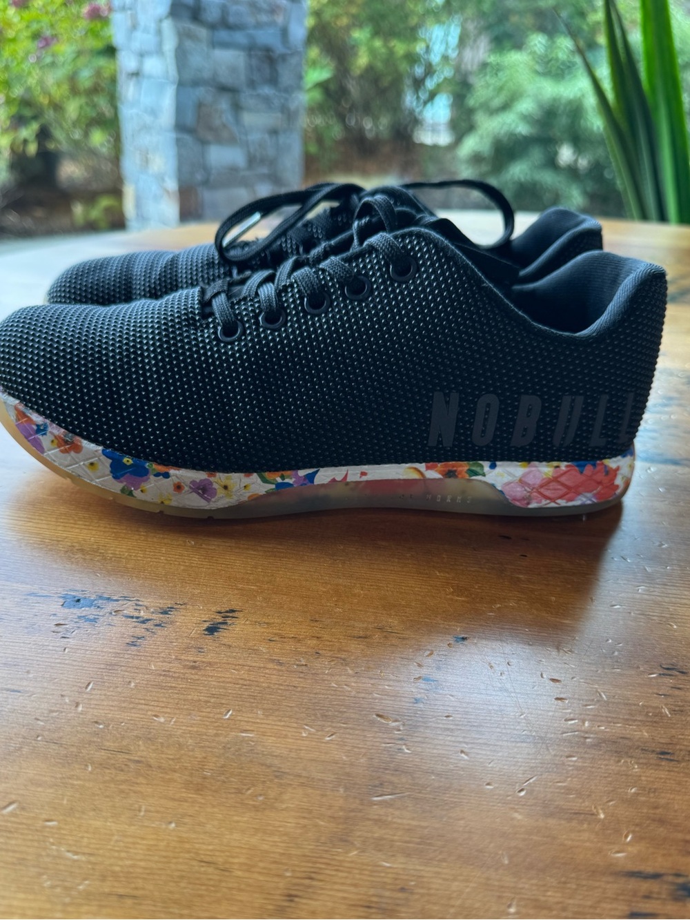 NOBULL Black Floral Daisy Training Shoes Cross Trainers 7.5M/9W